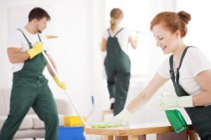 Cleaning service during work. Progressive Building Services is your full-service cleaning staff for offices and hospitals
