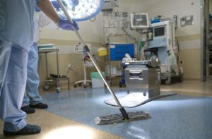 Health care cleaning in an emergency room